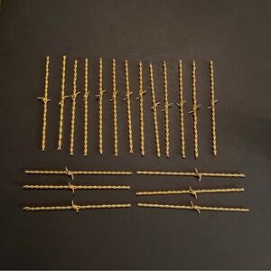 Vintage Lot Of 19 Gold Plated 7” Swizzle Stir Sticks. 
1970’s